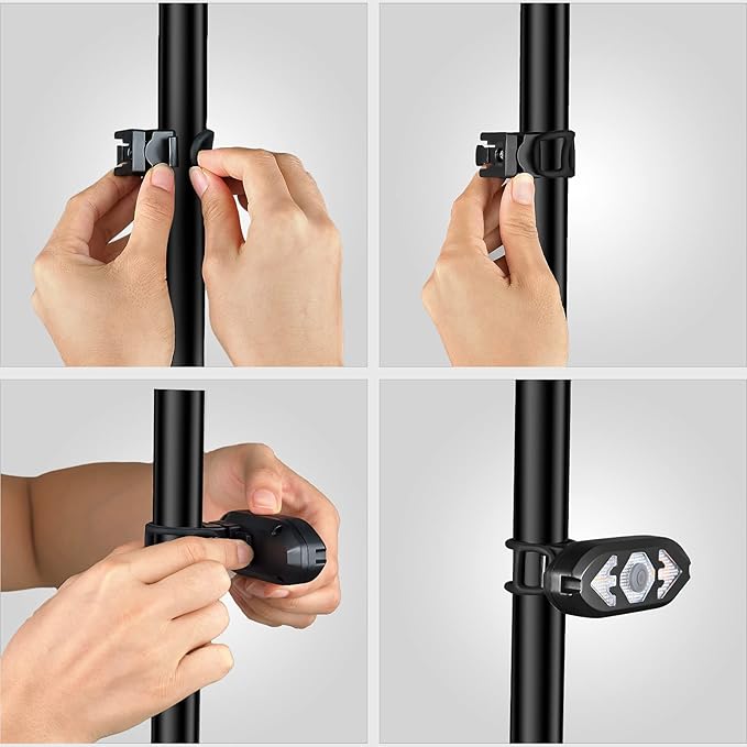 Bike Tail Light with Turn Signals Wireless Remote Control Waterproof Bicycle Rear Light Back USB Rechargeable Ultra Bright Safety Warning Cycling Taillight for Night