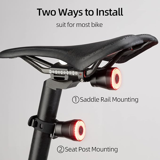 Bike Tail Light Smart,Brake Sensing Bicycle Rear Lights for Night Ride,Ultra Bright LED Back Lights,Type C USB Rechargeable,IPX6 Waterproof,Cycling Safety Taillight Accessories