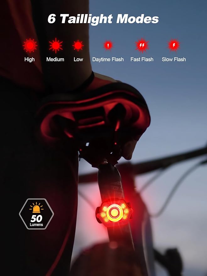 1000 Lumen Super Bright Bike Lights, 4+6 Modes Rechargeable Bicycle Lights Front & Rear with Side Lights, IP65 Waterproof & 360°Rotatable Bike Headlight for Day/Night Riding Safety