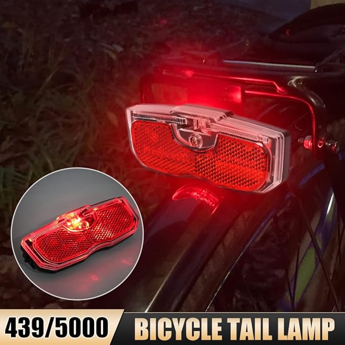 Bike Tail Light, Bicycle Rear Reflector Tail Light for Luggage Rack Aluminum Alloy Reflective Taillight, 80mm Screw Mounted/Easy Release (Battery NOT Included)