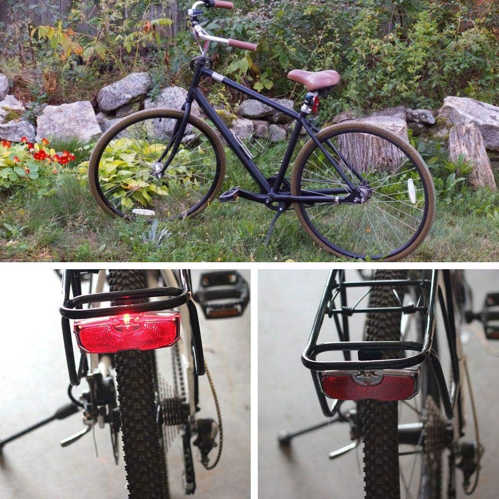 Bike Tail Light, Bicycle Rear Reflector Tail Light for Luggage Rack Aluminum Alloy Reflective Taillight, 80mm Screw Mounted/Easy Release (Battery NOT Included)