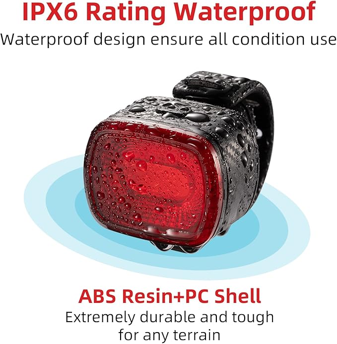 Smart Bike Tail Light for Night Riding Brake Sensing Bicycle Rear Lights USB Rechargeable IPX6 Waterproof Bright LED Bike Light 260mah Cycling Safety Road BikeTaillight Accessories 4 Modes